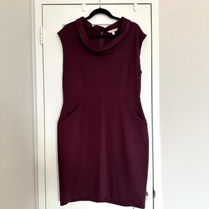 Banana Republic Rich Burgundy Cowl Neck Dress